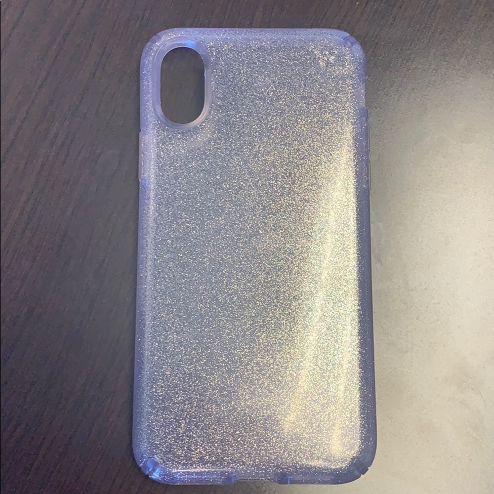 iPhone XS purple glitter speck case